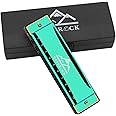 EastRock Blues Harmonica Mouth Organ 10 Hole C Key with Case, Diatonic Harmonica for Professional Player, Beginner, Students gifts, Adult, Friends, Gift