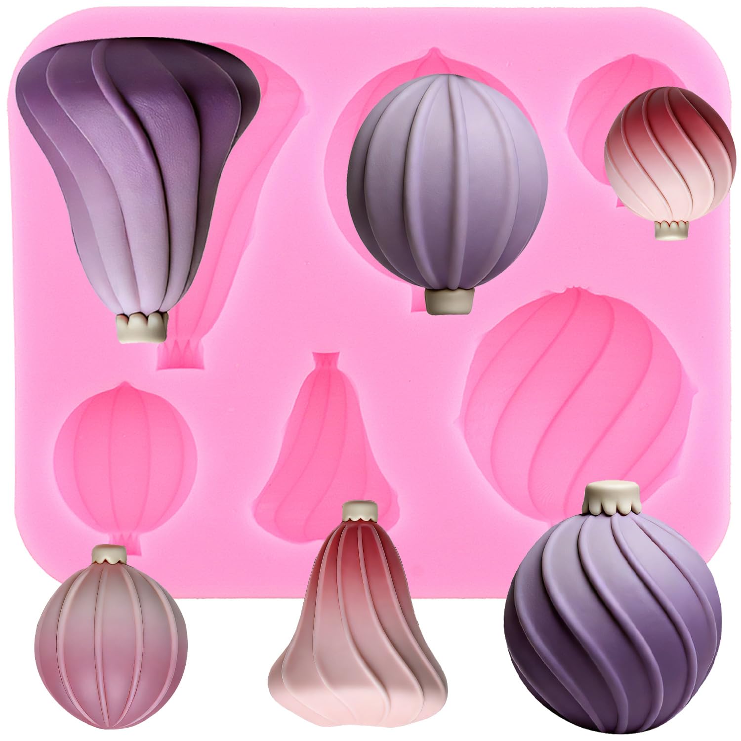 XMOLDNMS Balloon Silicone Mold Christmas Ornament Fondant Molds for Cake Decorating Cupcake Topper Candy Chocolate Gum Paste Polymer Clay