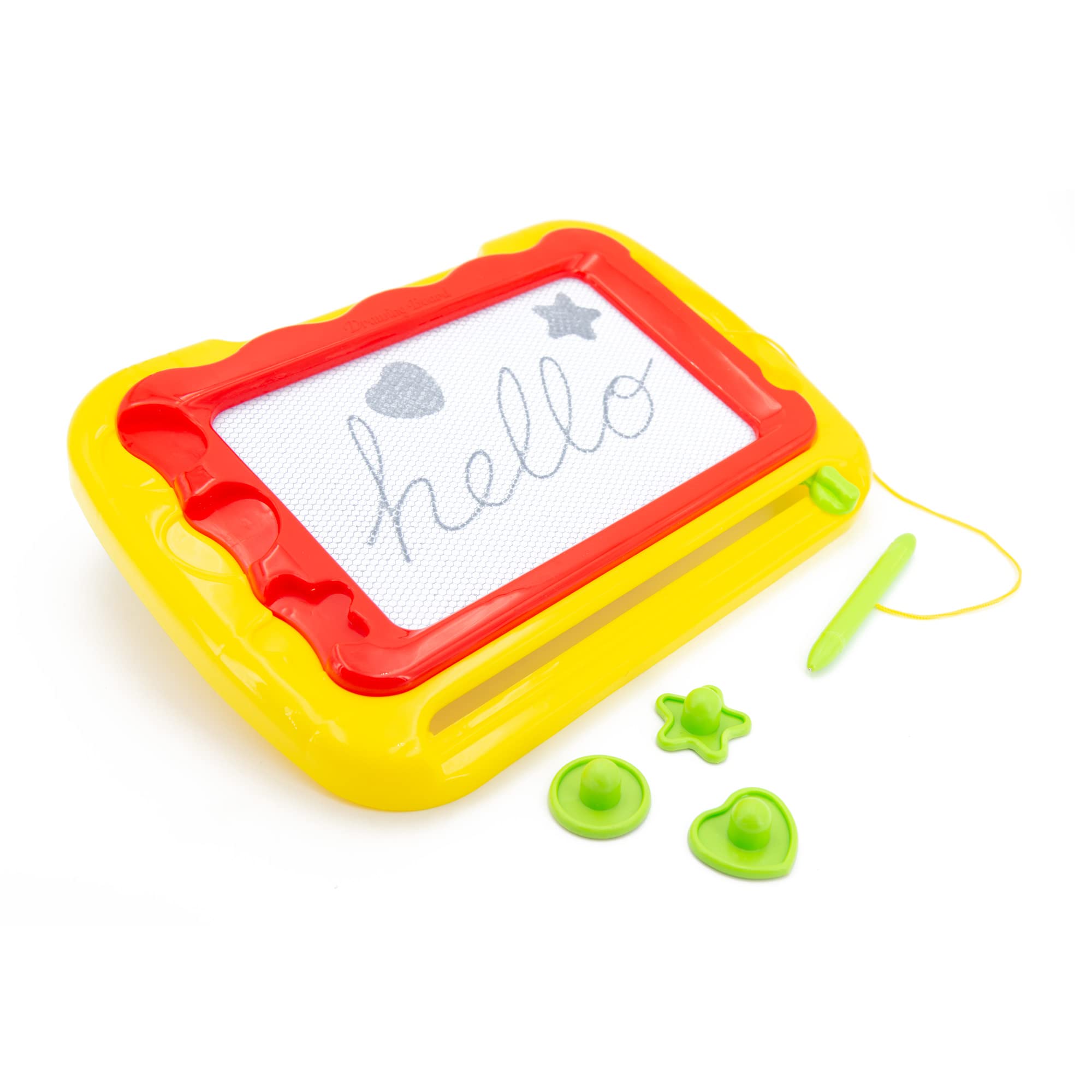 KandyToys Kreative Kids Magic Writer Magnetic Drawing Board with Pen Shapes Stamps and Sliding Eraser