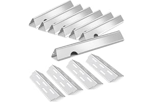 Plowo Grill Replacement Parts for Weber - Genesis II E-410, LX E-440, 17 1/8" Flavorizer Bar, 12 1/2" Heat Deflector, Stainless Steel