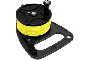 Anchor Rope Reel, Diving Reels Anchor Rope Spool Finger Reel Multi Purpose with Clip Wire for Cave Exile Diving (Black Wheel)
