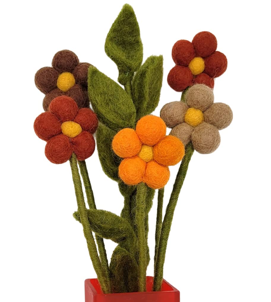 your castle Bouquet of 5 Handmade Felt Flowers & 1 AST, Fair Trade, Sustainable Felt Decoration, Realistic Artificial Flowers, Textile Flowers, Felt Set Flowers, Fabric Flowers, Felt Flowers, Tessa