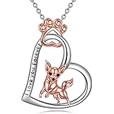 JERWLI Animals Gift 925 Sterling Silver Cute Dog/Mouse Necklace Jewelry Gifts For Women Dog Lover