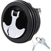 YSMITH T-Handle Boat Latch with Keyed Lock for 2.5" Hatch &amp; Storage Lid | Marine Grade Cam Latches | Locking Flush Mount | 3 Inch | Boat Locker Deck Compartment Door | Zinc Alloy