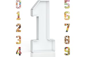 HILAVO Cardboard Number for Charcuterie, 13.7" Cardboard Number 1 Fillable Number for Food Paper Mache Number Boxes for Cupcake Sweet Candy Baby Shower Birthday Anniversary Party Decorations
