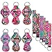 6 pcs Chapstick Holders with 6 pcs Keychains, FineGood Neoprene Lipstick Protective Cases Cover Portable Balm Holders, with Neoprene Wristlet Lanyards