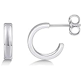 Limerencia Hypoallergenic G23 Pure Titanium Big Post Thin Square Edge Open Hoop | F136 Implant Grade Womens Dainty Hoop Earrings | Lightweight for Sensitive Ears