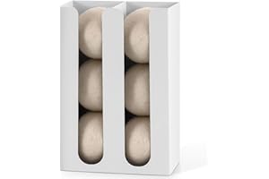 SUBEKYU Magnetic Dryer Ball Holder for Laundry Room,Iron Dryer Ball Dispenser for Laundry Storage Container,Laundry Dryer Balls Organizer,Magnetic Dryer Ball Basket,Laundry Room Organizer,White(No Balls)
