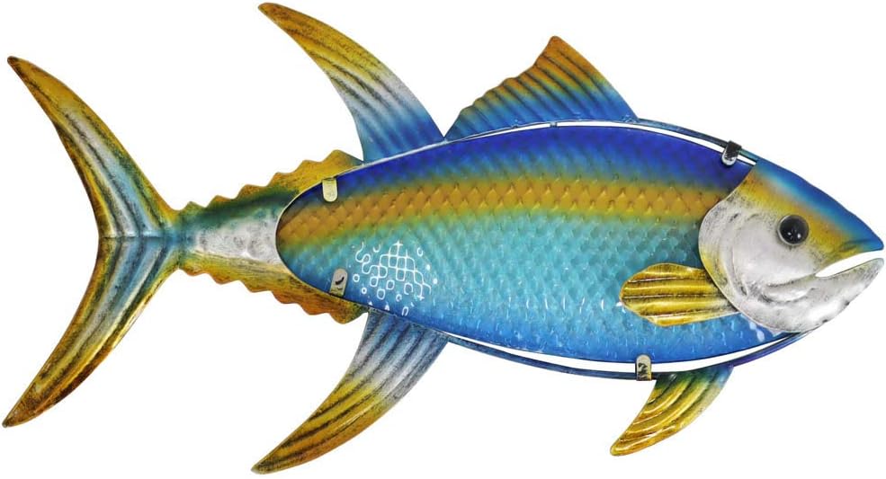 Liffy Metal Fish Wall Art Outdoor Nautical Bathroom Decor Ocean Hanging Sculpture for Pool or Patio