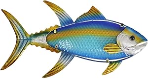 Liffy Metal Fish Wall Art Outdoor Nautical Bathroom Decor Ocean Hanging Sculpture for Pool or Patio
