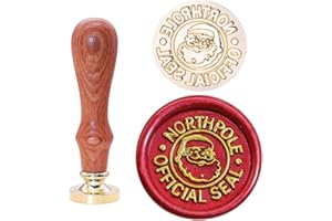 SWANGSA Santa Claus Northpole Official Wax Seal Stamp, Vintage Wood Stamp Removable Brass Head Sealing Stamp, Great for Decorating Christmas Party Invitations Gift Packing