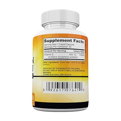 Buy Vitamin E 400 Iu Capsules For Skin Hair And Heart Support D Alpha Tocopheryl Acetate Supplement For Immune Support 50 Liquid Capsule By Amate Life Made In Usa Online In Indonesia B07nf3dnv3