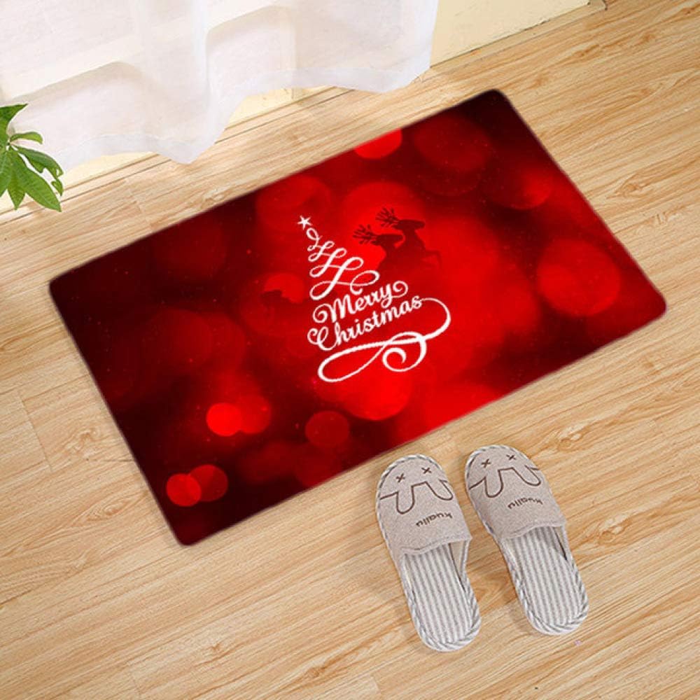 KFEKDT Carpets Home Decoration Bedside Kitchen Rugs Non Slip Flannel Bathroom Floor Mat Entrance Indoor Xmas Doormat No-2 45x75 cm