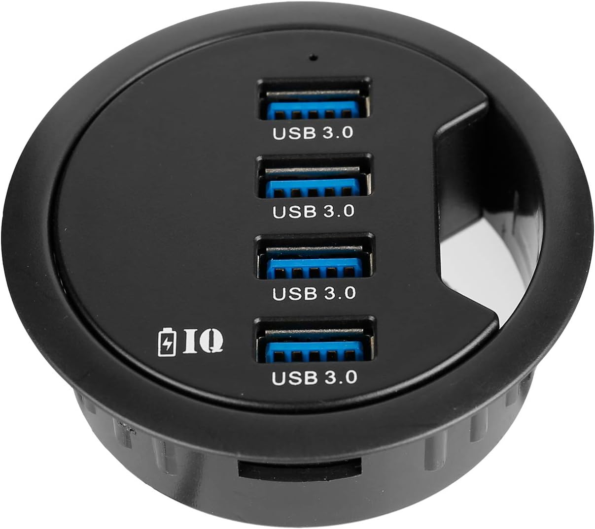 WDX Grommet Hole in Desk USB 3.0 4 Port Hub/BC 1.2 USB