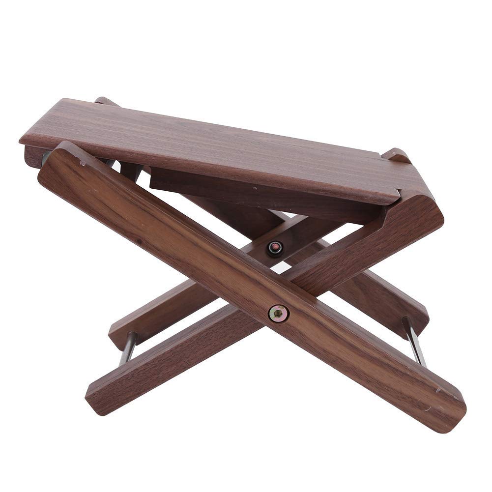 Bnineteenteam Wood Guitar Footstool, Folding Classical Foot Rest with Solid Wood Anti-Skid Foot Rest Pedal Performance Accessory