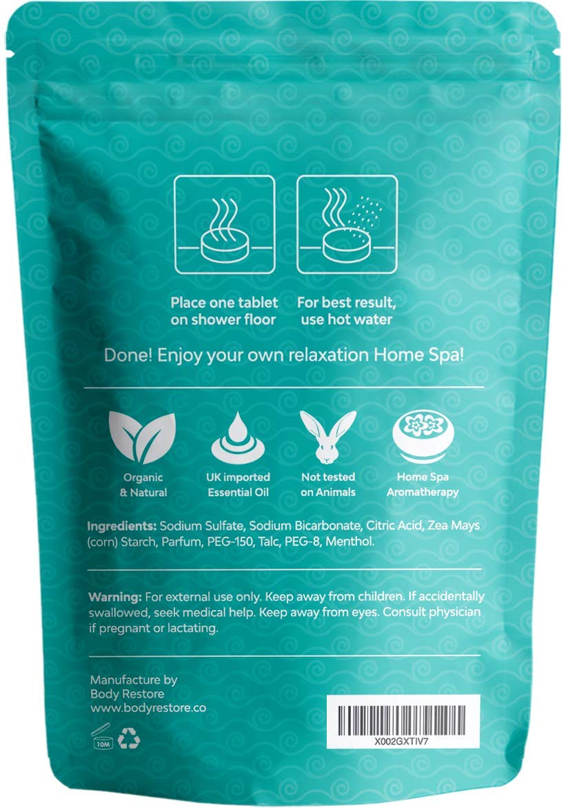 Essential Oil Shower Steamer Set, 15 Mint and Eucalyptus Scented