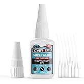 Thin Super Glue Liquid, Super Fast CA Glue with Anti-Clog Cap & Microtips, Instant Clear Cyanoacrylate Adhesive for Woodworki