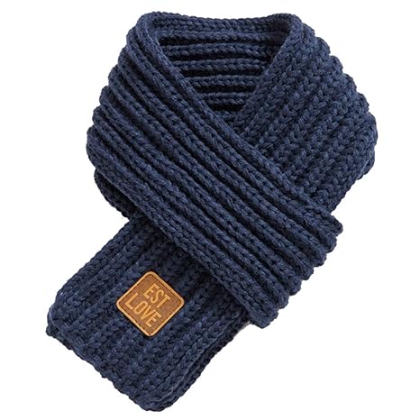 Zoylink Kinder Gestrickter Schal Normallack Einfacher Warmer Winter Schal für Jungen Mädchen
