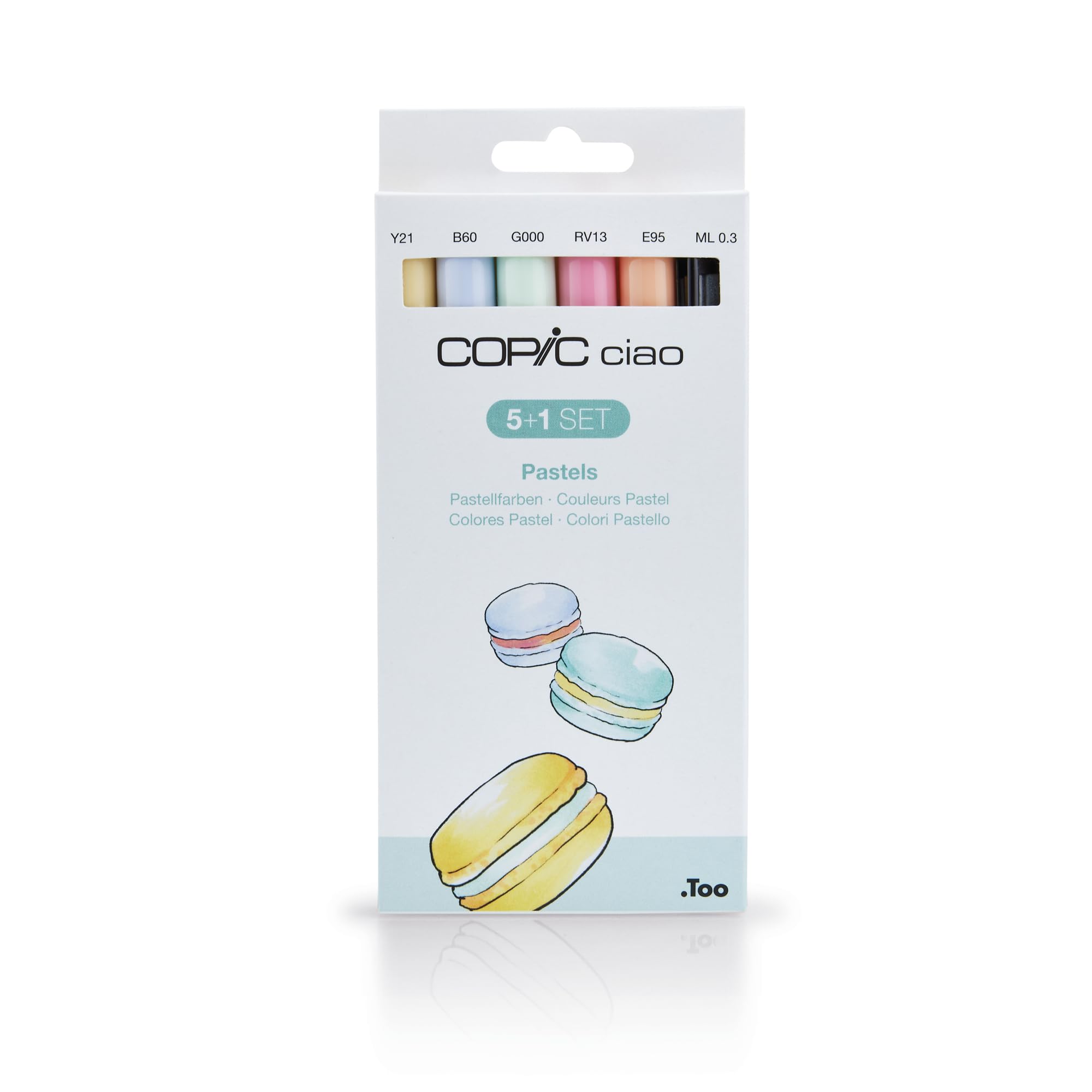 COPIC Ciao Coloured Marker Pen - 5+1 Set Pastels, for Art & Crafts, Colouring, Graphics, Highlighter, Design, Anime, Professional & Beginners, Art Supplies & Colouring Books