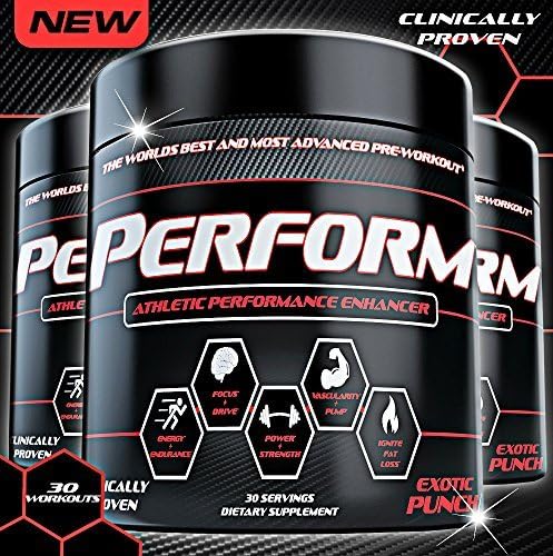 Perform™ Best Pre Workout Supplement for Energy, Strength, Pump, Endurance, Focus, Power, Drive & Performance. #1 Sports Nutrition and Bodybuilding Pre-Workout Supplement