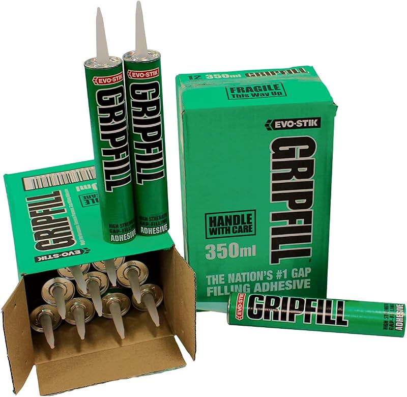 EVO-STIK GRIPFILL Gap Filling Adhesive Buff 12 x 350ml Bonds Many Surfaces