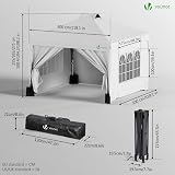 VOUNOT 3m x 3m Pop Up Gazebo with Sides Central Lock System White view 6