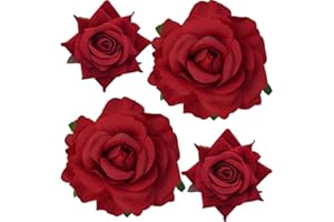 Topbuti Rose Hair Clip Flower Hairpin Rose Brooch Floral Clips, 4 Pcs Fabric Rose Flowers Hair Clips Mexican Hair Flowers Pin