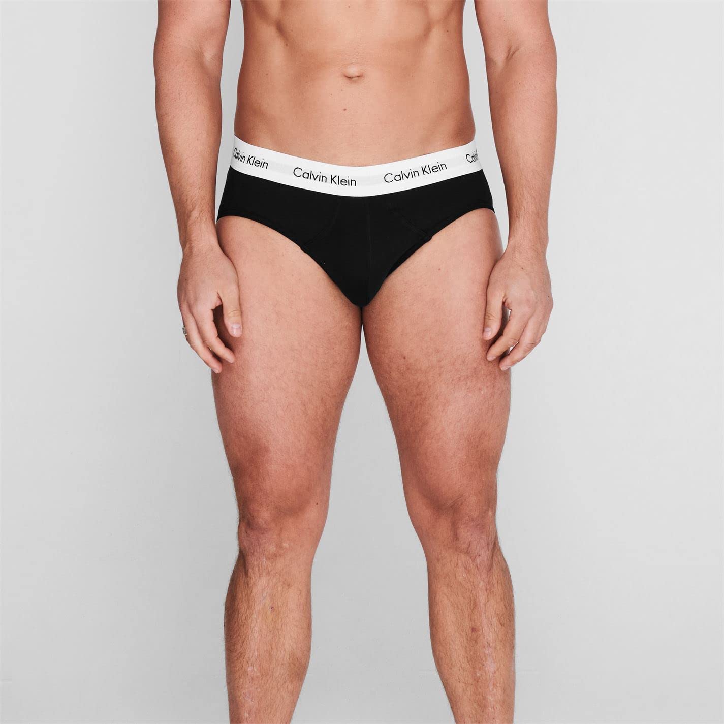 Calvin Klein Herren 3er Pack Unterhosen Hip Briefs Unterwäsche, Mehrfarbig (Black/White/Grey Heather), L 3