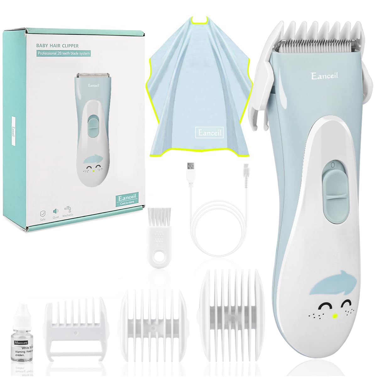 Photo 1 of Eanceil Baby Hair Clippers, Ceramic Blade Electric Kids Hair Trimmer, Ultra-Quiet Cordless Rechargeable Waterproof Haircut Kit for Kids & Adult