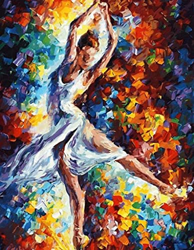 A Dancer in White Hand Painted Design Needlepoint Canvas A00243 (18CT Mono Deluxe,18" X 22.6")