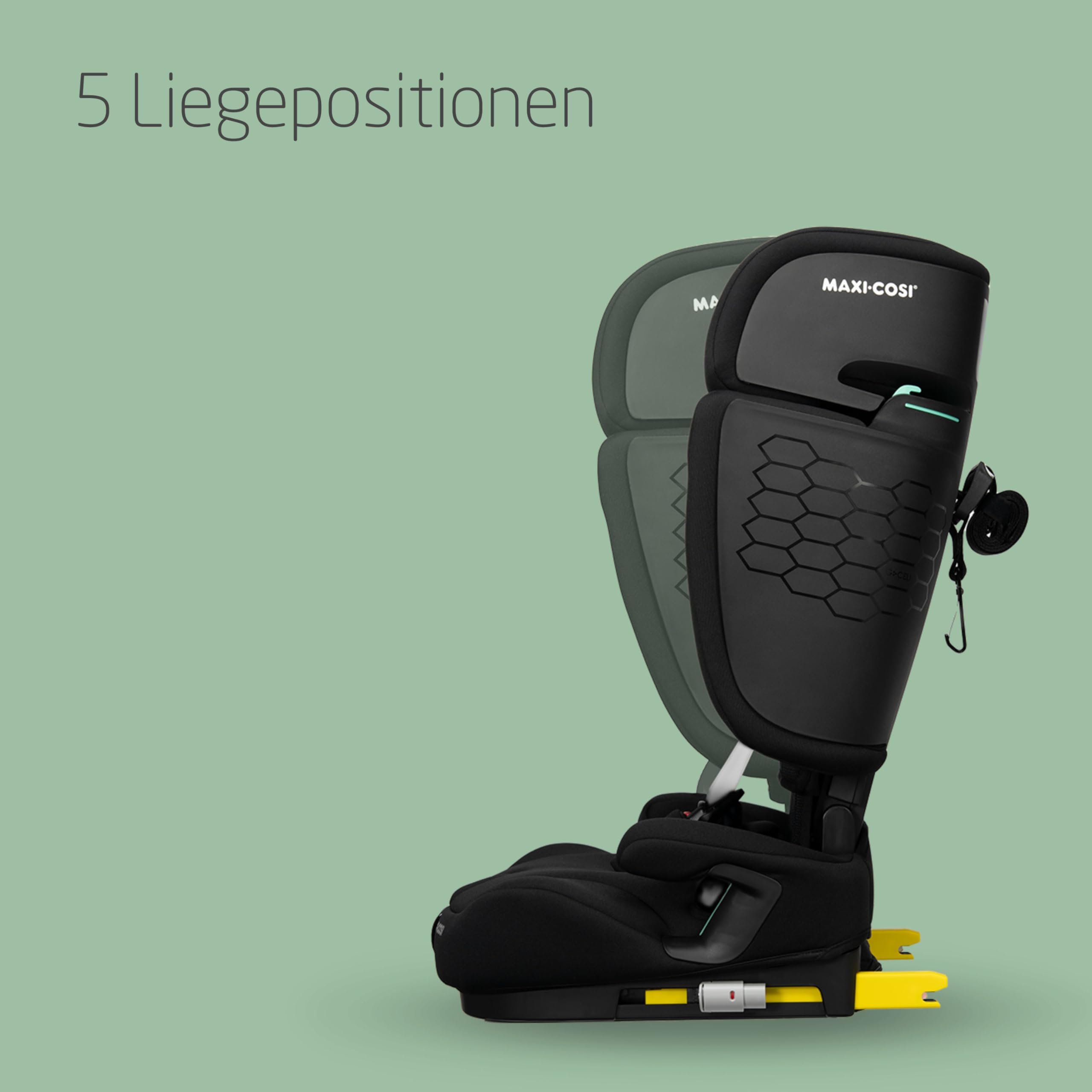 Maxi-Cosi Nomad XL Plus, Mitwachsender Kindersitz 9-36kg, 15 Monate - 12 Jahre, 76-150cm, Klappbarer Kinderautositz, Ultrakompakt & Leicht, G-CELL Seitenaufprallschutz, Reisetasche, Authentic Black 4