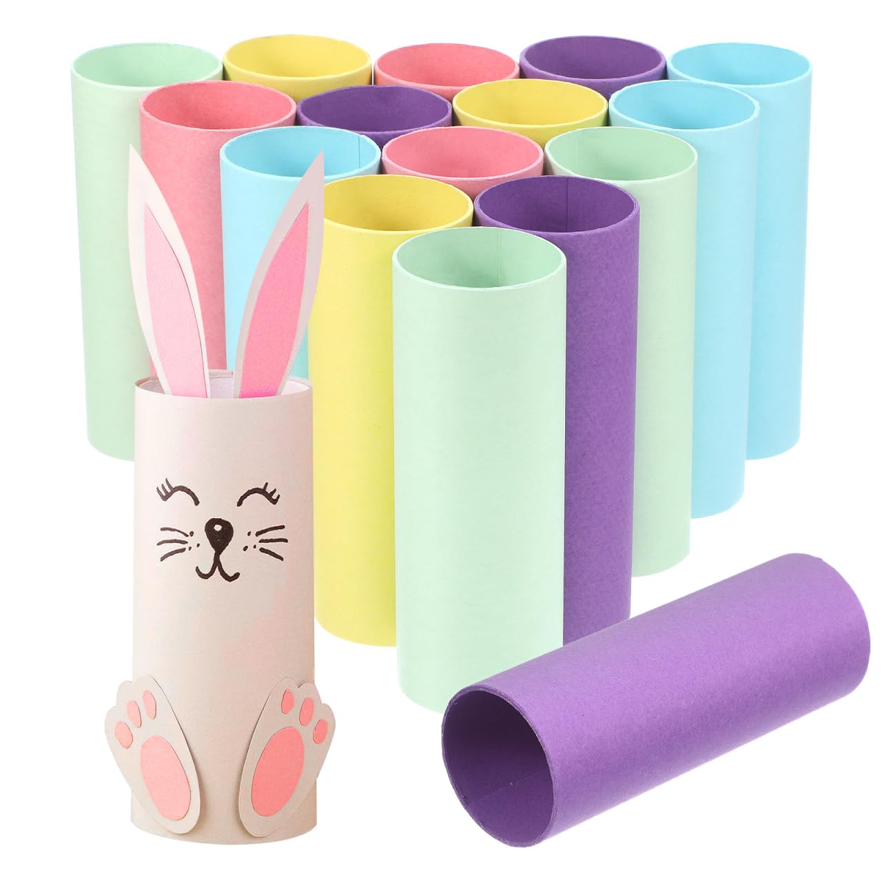 Healifty 20pcs Craft Rolls Round Cardboard Tubes Kraft Paper Tubes Empty Toilet Paper Rolls for DIY Arts and Crafts Projects (Mixed Color)