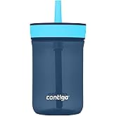 Contigo Kids’ Leighton Straw Tumbler with Spill-Proof Leak-Proof Lid 14oz Blueberry/Blue Raspberry