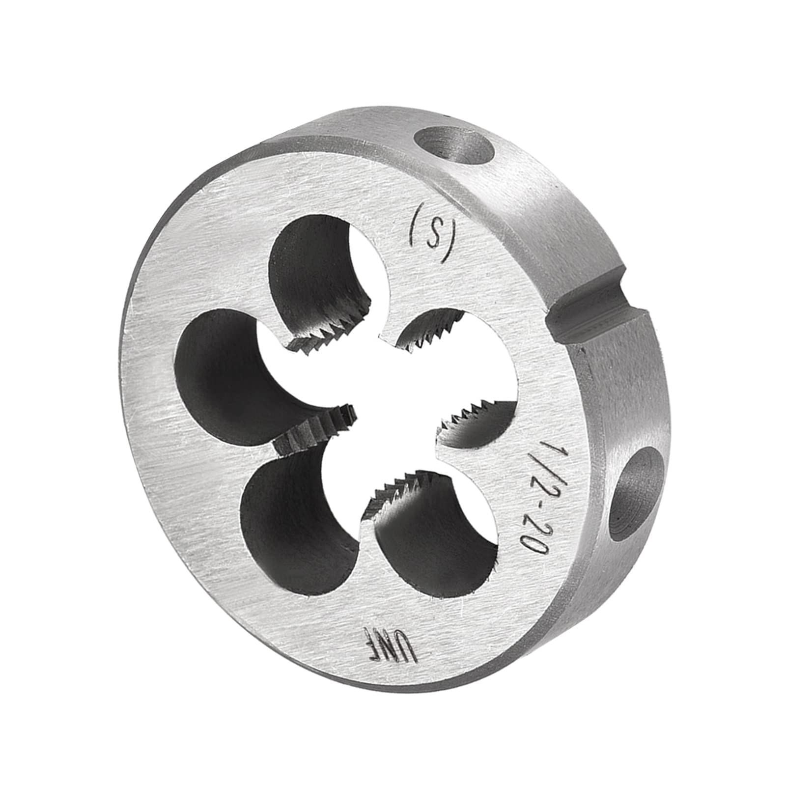 CoCud Round Threading Dies, 1/2-20 UNF Thread, 9SiCr Alloy Tool Steel Screw Milling Tools - (Applications: for Machine Thread Repair), 1-Piece — image 1