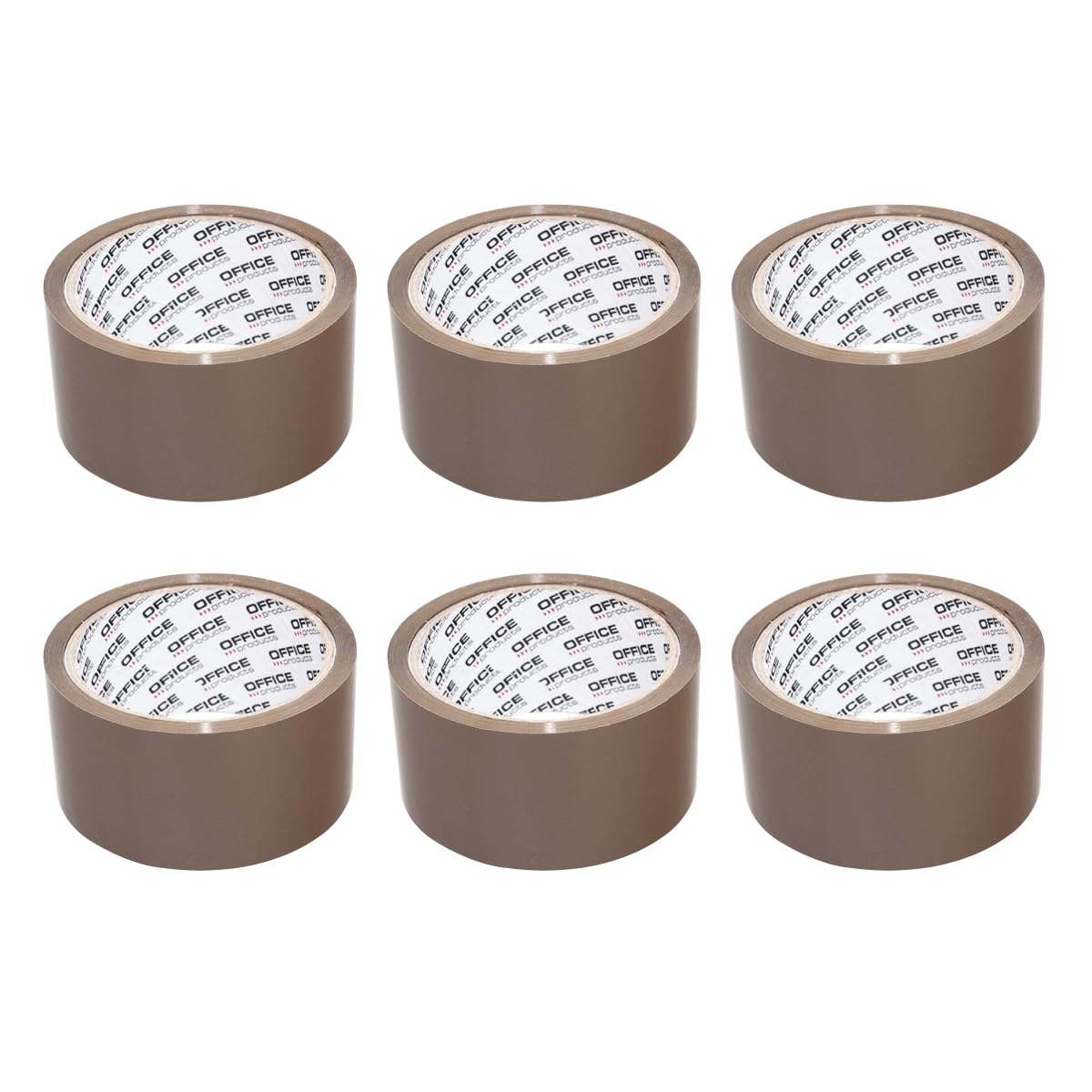 OFFICER PRODUCTS Hot-Melt Packaging Tape/Pack of 6/66 m Packing Tape/Packing Tape/Very Durable / 48 mm x 66 m/Colour: Brown/Very Strong