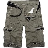 GSGGIG Men's Cargo Shorts Relaxed Fit, Cotton Twill Work Shorts, Outdoor Lightweight Casual Shorts for Men with Pockets