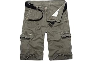 GSGGIG Men's Cargo Shorts Relaxed Fit, Cotton Twill Work Shorts, Outdoor Lightweight Casual Shorts for Men with Pockets