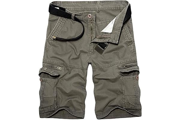 GSGGIG Men’s Cargo Shorts Relaxed Fit,Cotton Twill Work Shorts,Outdoor Lightweight Casual Shorts for Men with Pockets No Belt