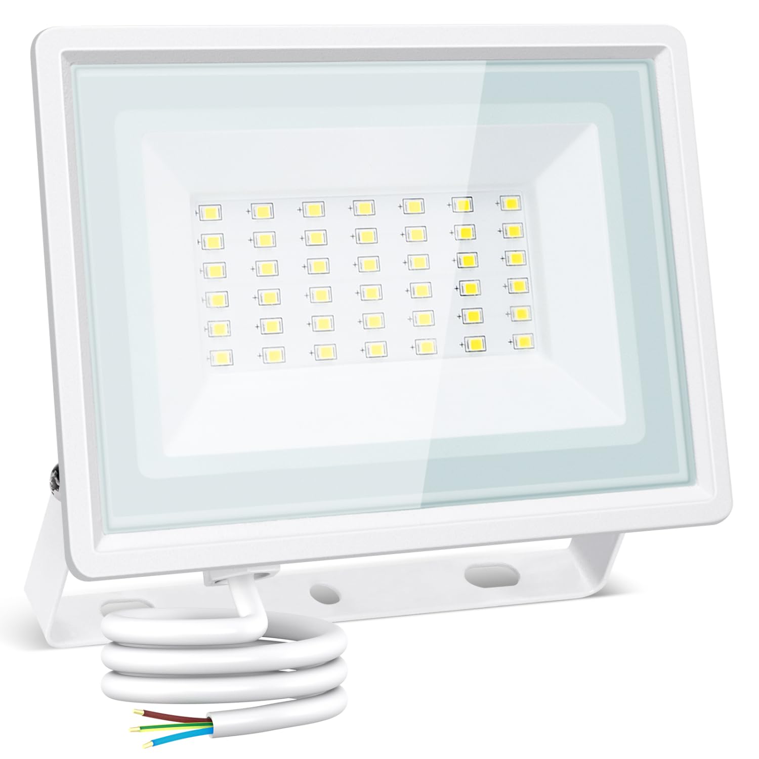 Aigostar 30W Led Floodlight Outdoor, 2510lm LED Security Lights, 180W Incandescent Lamp Equivalent, Waterproof IP65, 6500K Cool White Outdoor Lights for Warehouse, Garage, Backyard, Garden, etc