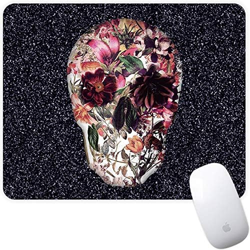 Marphe Mouse Pad Mousepad Non-Slip Rubber Gaming Mouse Pad Rectangle Mouse Pads for Computers Laptop (Floral Skull)