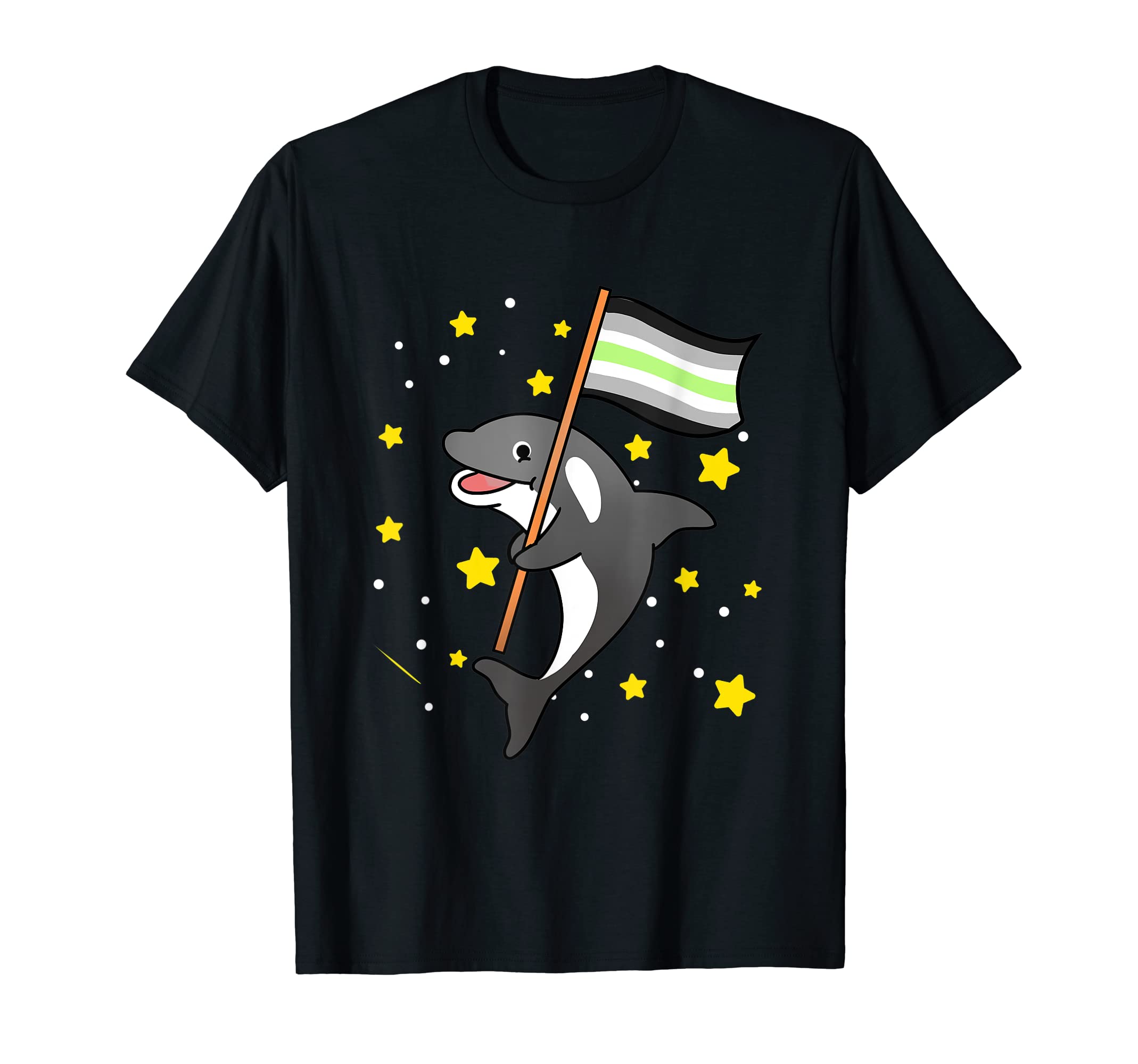 Agender Orca Agender Pride Flag T-Shirt
