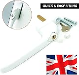 Heather White Replacement UPVC Window Handle 43mm Spindle Inline Espag Lockable view 5