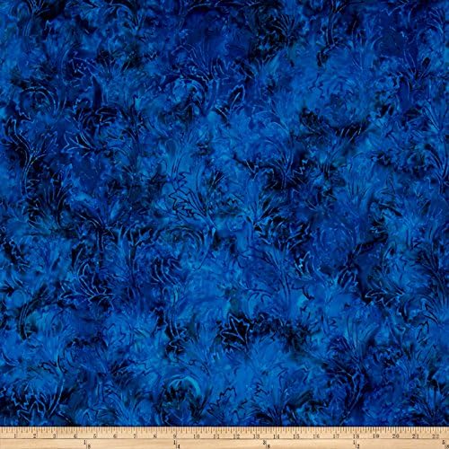 RJR Fashion Fabrics Jinny Beyer Malam Batiks III Leaf Scroll Fabric by The Yard, Navy