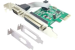 PCIe Combo Serial Parallel Expansion Card PCI Express to Printer LPT Port RS232 Com Port Adapter IEEE 1284 Controller Card WC