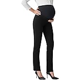 AFITNE Maternity Pants for Work Over The Belly Straight Leg Dress Slacks Strethy Pregnancy Office Casual Yoga Pants
