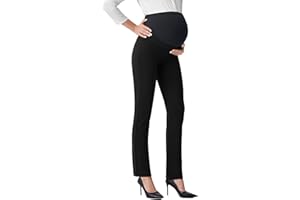 AFITNE Maternity Pants for Work Over The Belly Straight Leg Dress Slacks Strethy Pregnancy Office Casual Yoga Pants