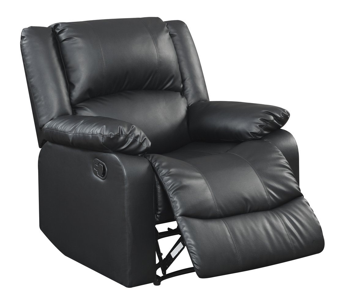 Relax A Lounger RR-PRK1CP3001 Logan Reclining Chair, 37.4" L x 36.4" W x 38.5" H, Black
