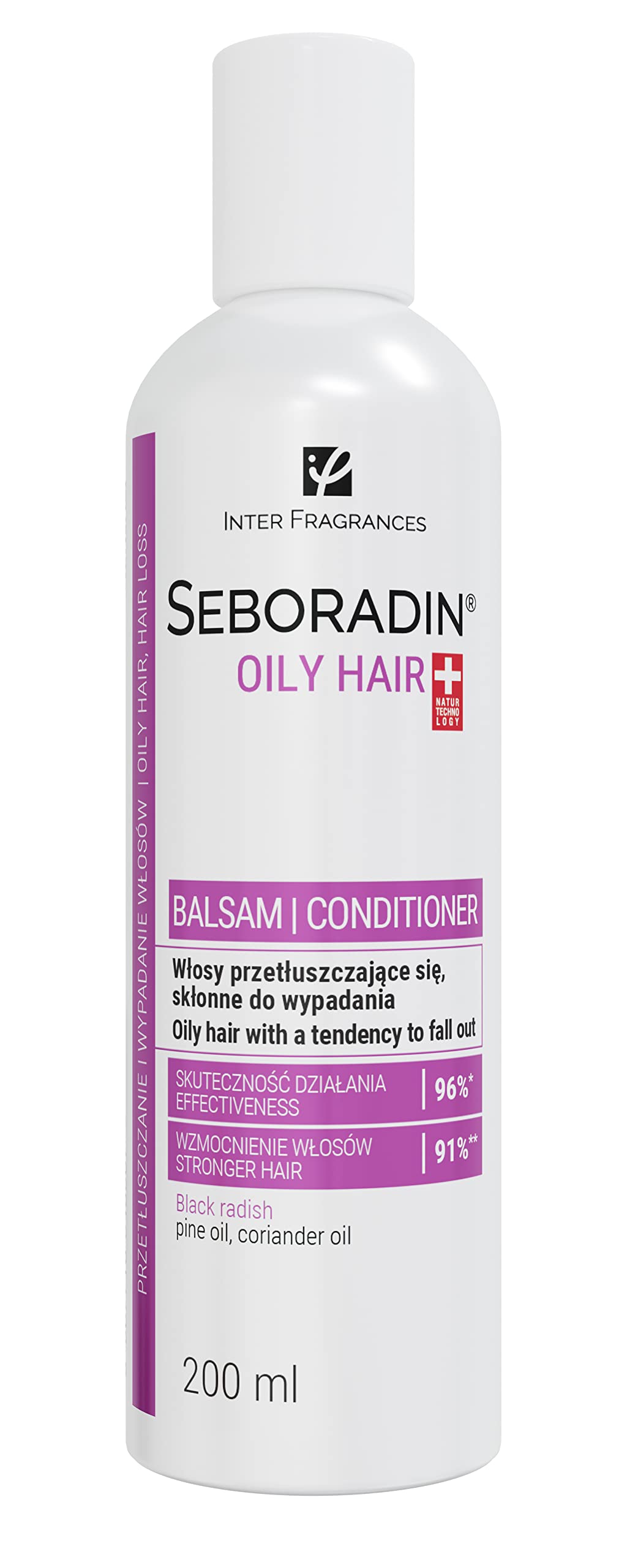 SEBORADIN OILY HAIR Balm for Greasy Hair 200 ml Vitamins and Natural Extracts for Thickening and Growth Natur Technology Hair and Scalp Treatment
