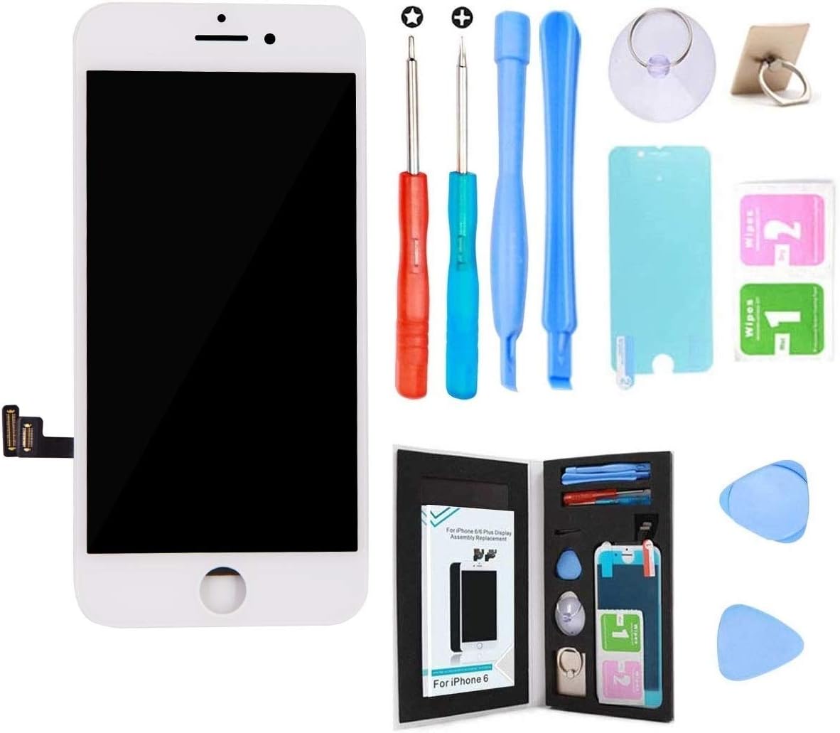 GLOBAL GOLDEN Screen Replacement For iPhone 7 White 4.7 LCD Touch Screen Display Screen Digitizer Frame Assembly with Repair Tool (White)