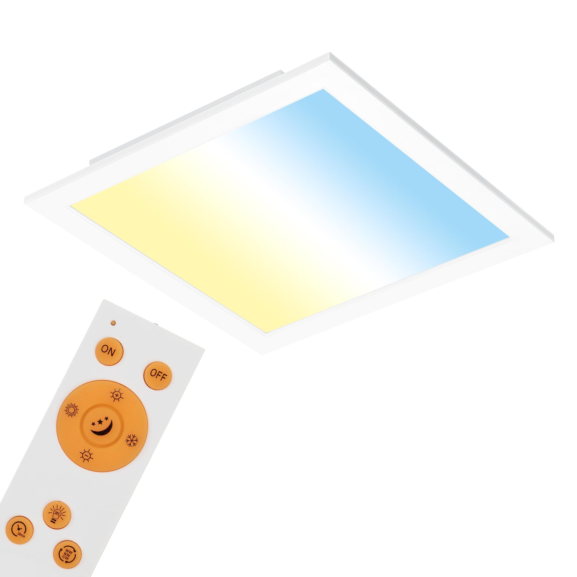 Briloner Leuchten LED Ceiling lamp Panel, dimmable, Adjustable Colours, Remote Control, 18 W, White